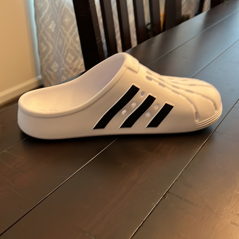 Adidas Adilette Clog Superstar sandals shoes new white black FY8970 Women’s 10 - Picture 6 of 12